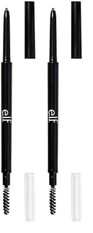 e.l.f., Ultra Precise Brow Pencil, Creamy, Micro-Slim, Precise, Defines, Creates Full, Natural-Looking Brows, Tames and Combs Brow Hair, Neutral Brown, 0.0017 Oz (Pack of 2)