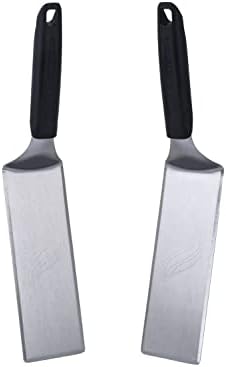 BLACKSTONE 5550 Extra Long Griddle Spatula Set of 2- Perfect Heavy-Duty Stainless Steel Premium Flat Top BBQ Grill Accessories, Non-Slip Plastic Handle, Heat Resistant, Dishwasher Safe Easy to Clean