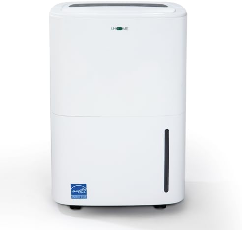 Uhome 120 Pints Dehumidifier with Drain Hose - 6000 Sq. Ft Quiet Dehumidifier for Home, Basements, Storages and Large Rooms with 1.32Gallon Water Tank