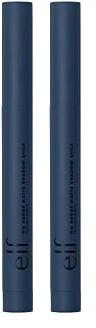 e.l.f. No Budge Matte Shadow Stick, One-Swipe Cream Eyeshadow Stick, Long-Wear & Crease Resistant, Matte Finish, Out of Sight (Pack of 2)