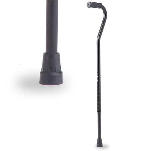 Medline Tall Steel Bariatric Offset Handle Cane, Adjusts 37–48", 500 lbs. Capacity — for Men & Women with Foot & Leg Injuries, Walking, Mobility, 1 Ct.