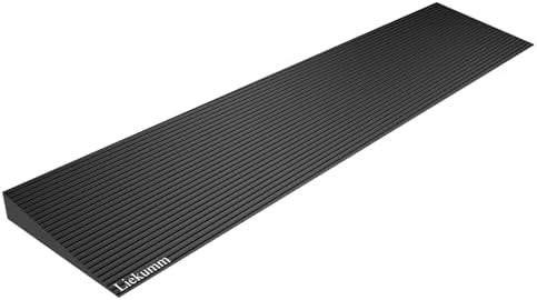 LIEKUMM 1-3/8" Rise Rubber Threshold Ramp, 1500 Lbs Load Capacity Threshold Ramps for Doorways, Steps, Curbs, Garages, 35.5" W Door Ramps for Wheelchairs, Scooters, Cuttable