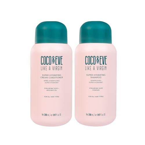 Coco & Eve Like a Virgin Shampoo & Conditioner Bundle Set - Natural, Sulfate free Hair Care with Argan Oil, Coconut and Avocado Oil | For Dry Damaged, Color Treated Hair | Anti Frizz (8.4 fl oz each)