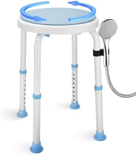 Adjustable Swivel Bath Seat Bathroom Bathtub Shower Chair FSA/HSA Compliant Stool for Elderly and Disabled, Seniors Tub Transfer Bench for Inside Shower