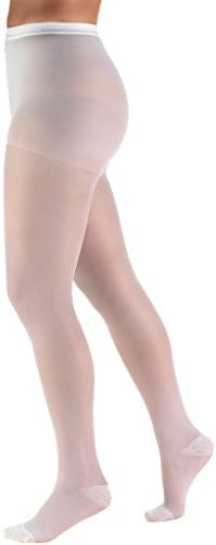 Truform Sheer Compression Pantyhose, 15-20 mmHg, Women's Shaping Tights, 20 Denier, White, Queen Plus