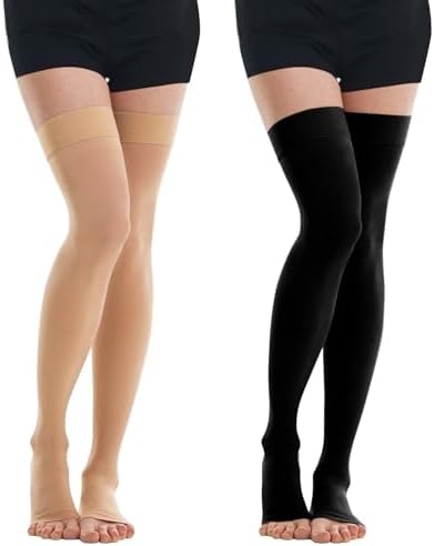 20-30mmHg Compression Stockings, Thigh High Compression Stocking for Women & Men, Medical Compression Socks with Silicone Dot Band-Best Support for Pregnant Varicose Veins