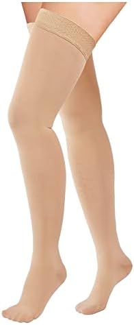 Compression Stockings for Women & Men, 15-20mmHg Thigh High Compression Socks,Closed Toe Medical Compression Socks with Silicone Dot Band-Best Support for Running Nursing Sports Varicose Veins