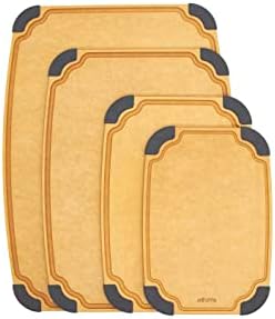 Elihome Essential Series 4-in1 Cutting Board Set for Kitchen, Dishwasher Safe, Non-slip Feet, Juice Groove, BPA Free, Reversible, 4 pieces Cutting Board Set