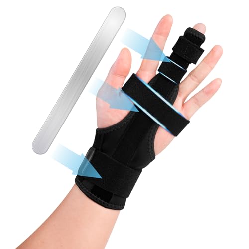 Finger Splint for Middle Finger, Trigger Finger Splint Wrist Support Brace, Straightening Immobilizer -Adjustable Removable straps for Left or Right Hand