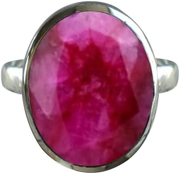 Solid 925 Sterling Silver Ring for Women & Men, Amethyst Ring Gemstone Unique Handcrafted Ring (US Size 5)