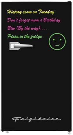 Frigidaire EFR331 Single Door Compact Refrigerator - Adjustable Thermostat Control - Reversible Doors - Front Blackboard, Write and Erase - Ideal for Dorm, Office, RV, Room - Black, 3.2 Cubic Feet