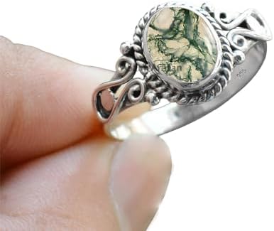 Elegance in Every Detail: Handmade 925 Sterling Silver Rings with 6x8 Oval Natural Gemstones (US Ring size 4, Amethyst)