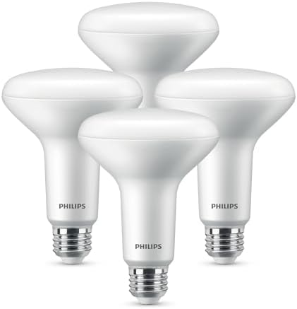 PHILIPS LED Dimmable, Warm Glow Effect BR30 Light Bulb - Pack of 4 - EyeComfort Flicker Free - 7.2W = 65W - 650 Lumen - Soft White (2700K) - E26 Base - Indoor - Title 20