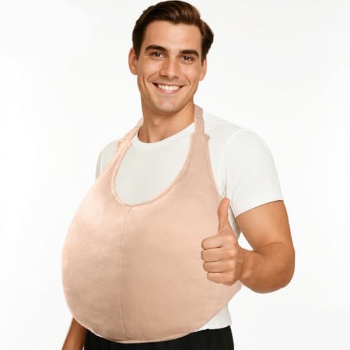 Adjustable Fat Suit Costume – Fake Belly Stuffer with Zipper Padding, Santa Belly for Men Women, Funny Halloween Cosplay & Christmas Costume Accessory