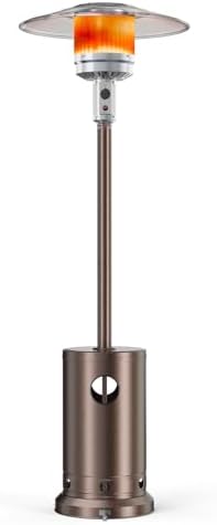 SMUG 48,000 BTU Propane Heater Outdoor Patio Heaters with Wheels, Patio Heater Deck Porch for Outdoor Use Camping Backyard Commercial,Double-Layer Stainless Steel Burner, 87" H