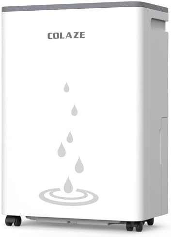 COLAZE 50 Pint Dehumidifier, Dehumidifier for Basement with Drain Hose, Dehumidifiers for Home up to 4,500 Sq. Ft, Ideal for Bedroom, Bathroom & Large Rooms, Smart Control, 24H-Timer & Auto Defrost