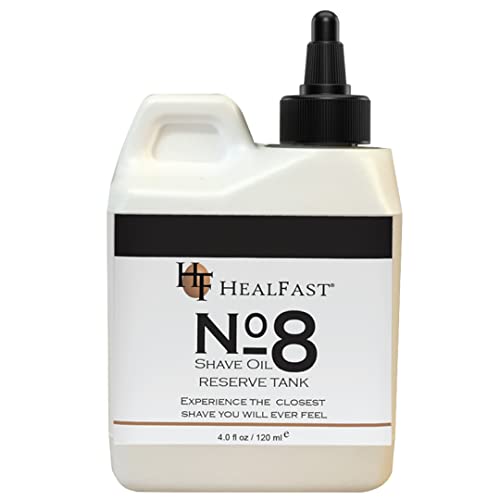 No 8 Shaving Oil Reserve Tank 4 Oz – Softens, Cleanses Pores – Prevents Razor Drag, Burn & Ingrown Hairs – Shave Oil for Men & Women – Can be used Before & After-Shave