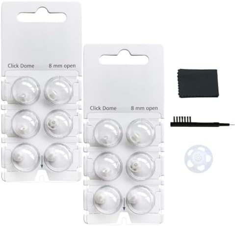 Click Dome 8mm Open for Connexx,Siemens,Signia and Rexton RIC Hearing Aids with Cleaning Brush Tools (8MM)