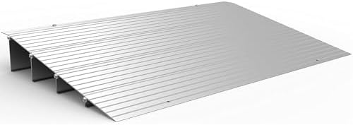 EZ-ACCESS - Threshold Ramps for Doorways - Portable Wheelchair Ramp for Home Steps, Aluminum Door Threshold Ramp for Sliding Doors, Walker & Wheelchair Access - Adjustable Modular Transitions, 4" Rise