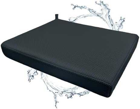 Shower Seat Cushion,Thickened Shower Chair Cushion 4D Air Fiber Material,Machine Washable and Fast Drying Suitable for Shower Seats Bathtub Baths, Poolside & Rest Dressing Room Seats，Black