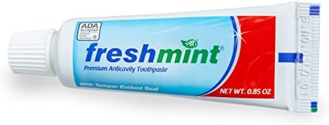 Freshmint® 144 Tubes of 0.85 oz. Premium Anticavity Fluoride Toothpaste with Safety Seal (ADA Accepted)