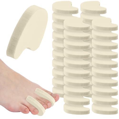 40 Pack Large Foam Toe Spacers Toe Separators for Women Men Relieves Corns Pain From Bunions Toe Overlap Hammer Toe Relief Friction