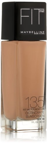 Maybelline New York Fit Me! Foundation, 135 Creamy Natural, SPF 18, 1.0 Fluid Ounce