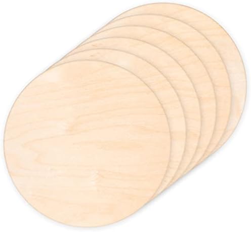 6 Pack 14 Inch Wood Rounds Circles for Crafts, Unfinished Wood Circles Wood Sign Blank, Wooden Discs for DIY Crafts, Door Hangers and Christmas Decoration