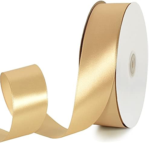 TONIFUL Gold Satin Ribbons - 1-1/2 Inch 100 Yards Satin Ribbons for Gift Wrapping Flowers Bouquets Wrapping for Chair Sash Birthday Valentine's Day Wedding Christmas Party Decorations