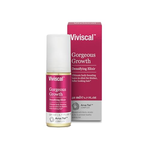 Viviscal Gorgeous Growth Densifying Leave-in Elixir for Thicker, Fuller Hair | Ana:Tel Proprietary Complex with Keratin, Biotin, Zinc | 1.7 Ounce