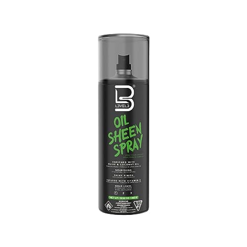 L3 Level 3 Oil Sheen Spray - Adds Shine to Hair After Styling - Infused with Vitamin E, Olive and Coconut Oil and Herbal Extracts Level Three Oil Shine Spr