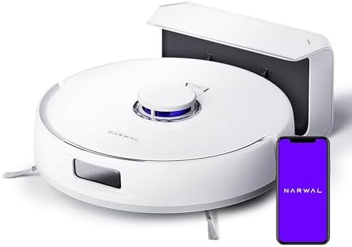 NARWAL Freo X Plus Robot Vacuum and Mop, 7-Week Dust Storage, 7800Pa Suction, Zero Tangles, Tri-Laser Obstacle Avoidance, LiDAR Navigation, Self Vacuum Cleaner for Pet Hair, Hard Floor, Carpet