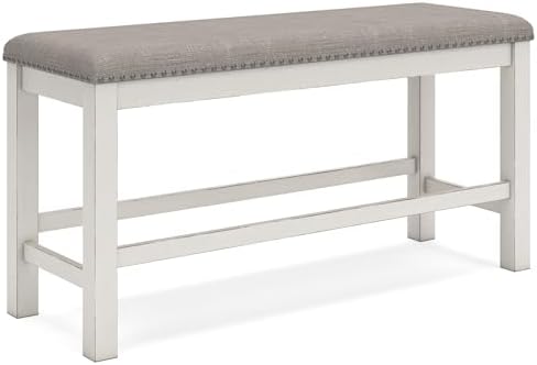 Signature Design by Ashley Robbinsdale 49" Counter Height Dining Bench, Antique White