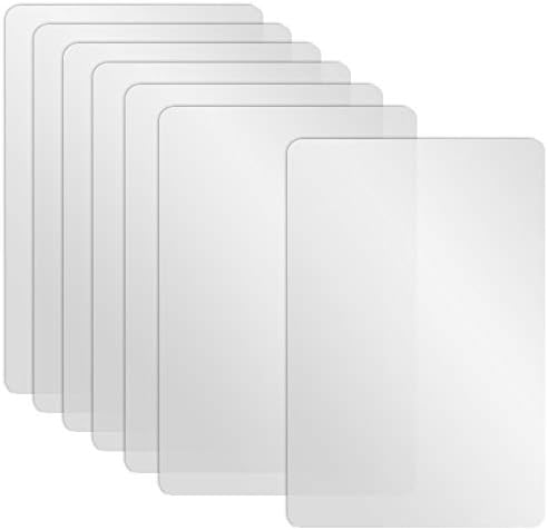 7 Pcs Plastic Placemats Matte Transparent Heat Resistant Washable Table Mats for Dining, Kitchen, 17 x 11 Inches