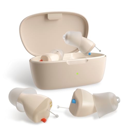 Saturn New 2025 OTC Hearing Aids for Senior & Adult, Rechargeable Amplifiers with Comfort Design, Noise Cancellation for Aid & Assist Hearing, Discreet & Nearly Invisible In-Ear Device