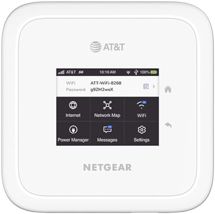 NETGEAR Nighthawk M6 5G WiFi 6 Mobile Hotspot Router (MR6110) – Blazing Fast Wireless Hotspot Router, Unlocked, Certified with AT&T and T-Mobile - White (Renewed)