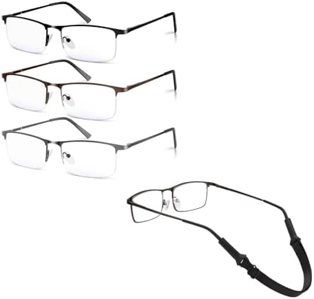 3-Pack Reading Glasses Bundles 4PCS Glasses String Holder Strap