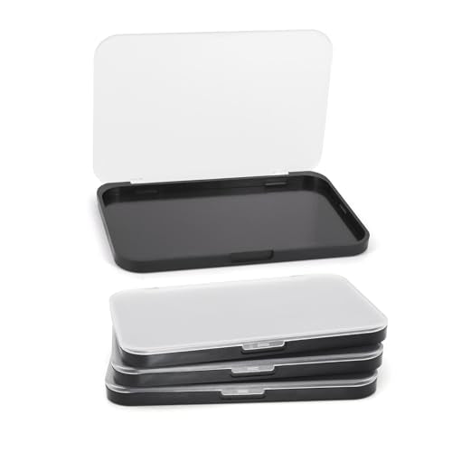 Magnetic Makeup Palette with Frosted Clear Top, 3Pack Empty Eyeshadow Dispensing Storage Box with 60Pcs Adhesive Metal Stickers for DIY Cosmetics Blush Powder-6.69"X4.41"Palette