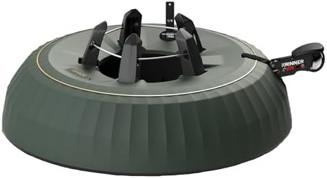 Krinner Christmas Tree X-12 Deluxe - Green Tree Stand - Original Single Cable Operation, Holds up to 12 ft Live Trees - Foot Pedal Setup & Water Reservoir with Level Indicator - German Made