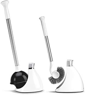 simplehuman Plunger and Toilet Brush Bundle, White