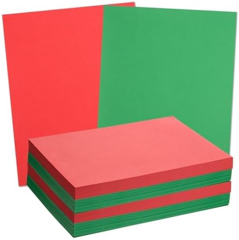 240 Sheets Christmas Cardstock Paper 8.5 x 11" A4 Red Green Blank Medium Thick Cards Stock 180gsm/65lb Printable Holiday Cardstock for Xmas DIY Crafts, Greetings Card, New Year Card, Invitations