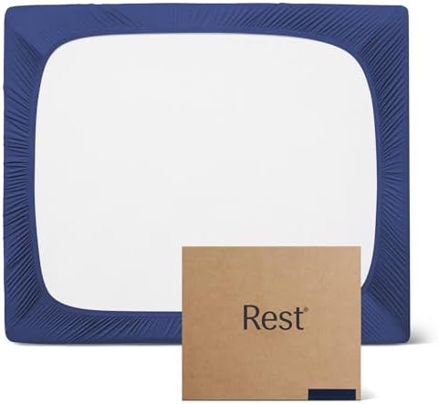 REST® Evercool®+ Fitted Sheet, Queen Size, Midnight Blue, 15" Deep (up to 18’’), Breathable Bedding for Hot Sleeper and Night Sweats, Bed Sheet with Ionic+ Self-Cleaning Silver Yarn for Sensitive Skin