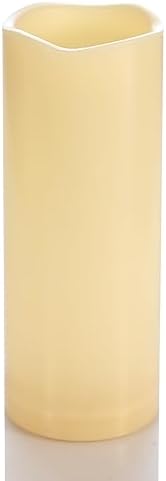 Flameless Outdoor Battery Operated Candles with Timer 3'' x 8'' Waterproof Pillar Candle Flickering Plastic Electric LED Lights for Wedding Party Halloween Thanksgiving Christmas Decoration Gift