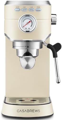 CASABREWS CM5418 Espresso Machine 20 Bar, Espresso Maker with Milk Frother Steam Wand, Stainless Steel Espresso Coffee Machine with 34oz Removable Water Tank, Creamy