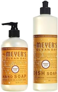 MRS. MEYER'S CLEAN DAY Variety, 1 Mrs. Meyer's Liquid Hand Soap Orange Clove 12.5 OZ, 1 Mrs. Meyer's Liquid Dish Soap Orange Clove, 16 FL OZ, 1 CT