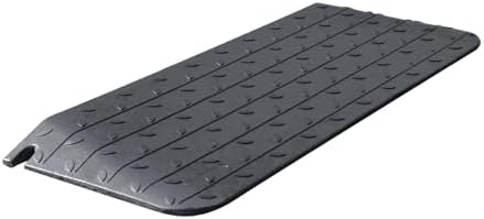 Rubber Wheelchair Threshold Ramp, 1"/1.5"/2"/2.5"/3"/3.5"/4" Rise Options, Wheelchair Ramp 7000Lbs Load Capacity, Non-Slip Textured Surface for Wheelchairs, Scooters (2.0" Rise)