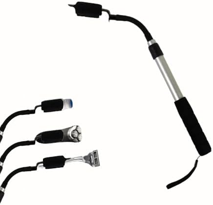 EASACE Electric Shaver Extension Handle with Adjustable Length, Bottle Extension Holder for Easy Reach,Extender Handle for Hair Brush, Multiple Functions Razor Shaver for Full Body