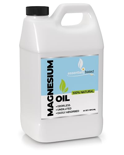 Magnesium Oil Spray - Large 64oz Size - Extra Strength - 100% Pure for Less Sting - Less Itch - Essential Mineral Source - Made in USA - Refill Only - Sprayer Not IncludedGET 20% OFF STOREWIDE!