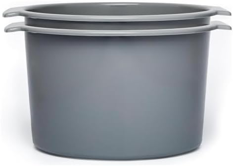 Commode Bucket - Replacement Pail for Most Standard and Bariatric Commodes and Bedside Toilets - 8 Quart / 2 Gallon Capacity (2)
