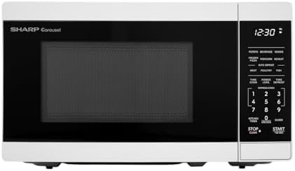 SHARP Compact Countertop Microwave Oven with Removable 10" Carousel Turntable, 700 Watt, 0.7 Cubic Feet, White